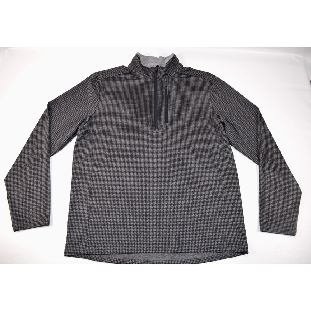 Vineyard Vines Performance Shirt Men's M Pullover 1/4 Zip Gray Checked